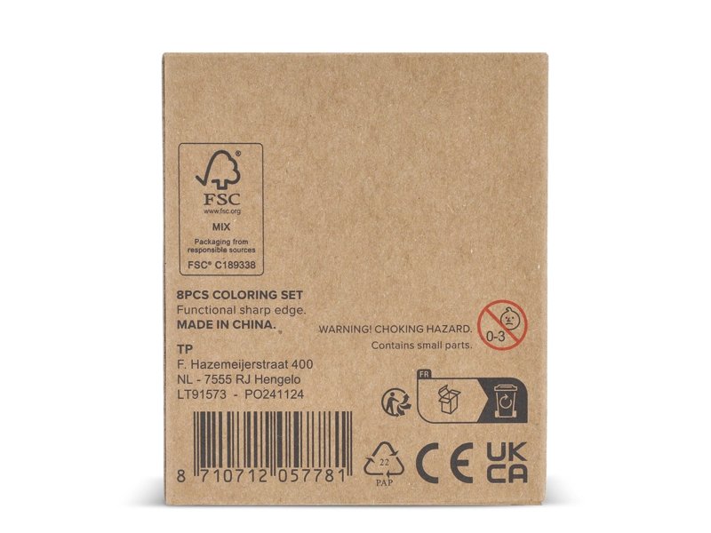 8-delige kleurset in kraft doosje 8-delige kleurset in kraft doosje