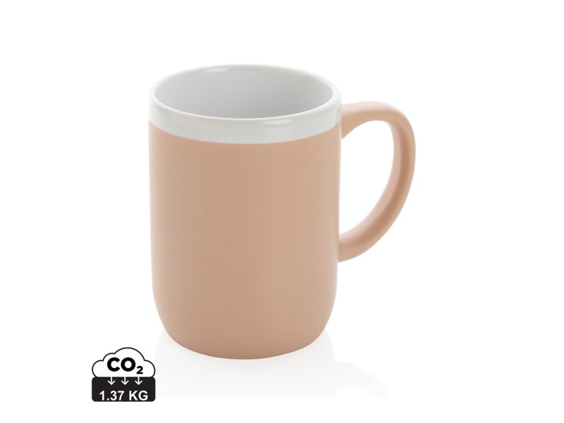 Keramische mok met witte rand