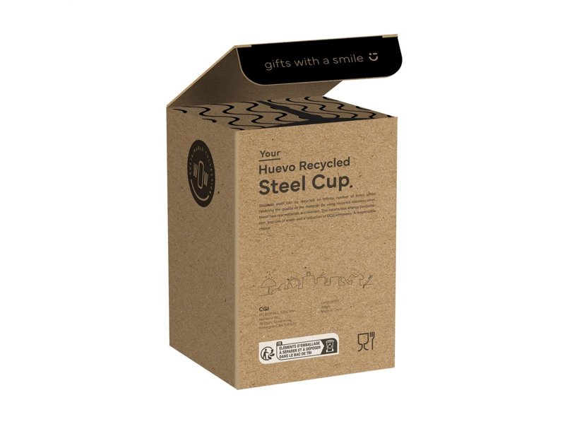 Huevo RCS Recycled Steel Cup 350 ml thermobeker Huevo RCS Recycled Steel Cup 350 ml thermobeker