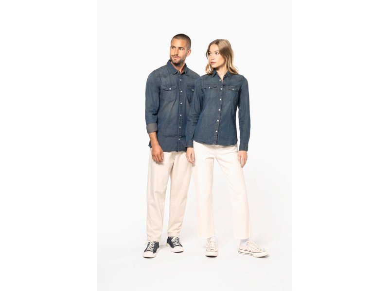 Kariban Heren denim overhemd lange mouwen Kariban Heren denim overhemd lange mouwen