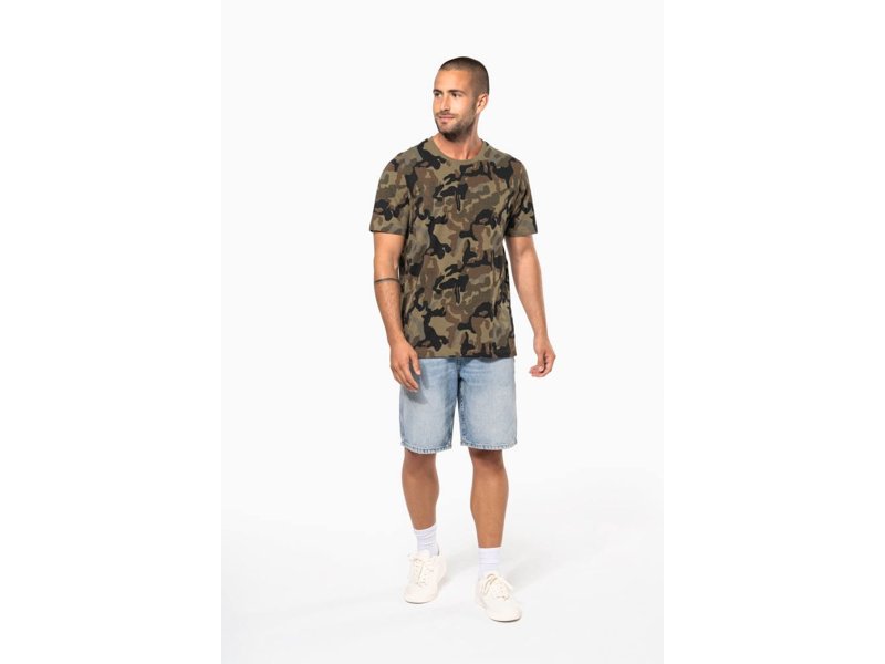 Kariban T-shirt camo korte mouwen