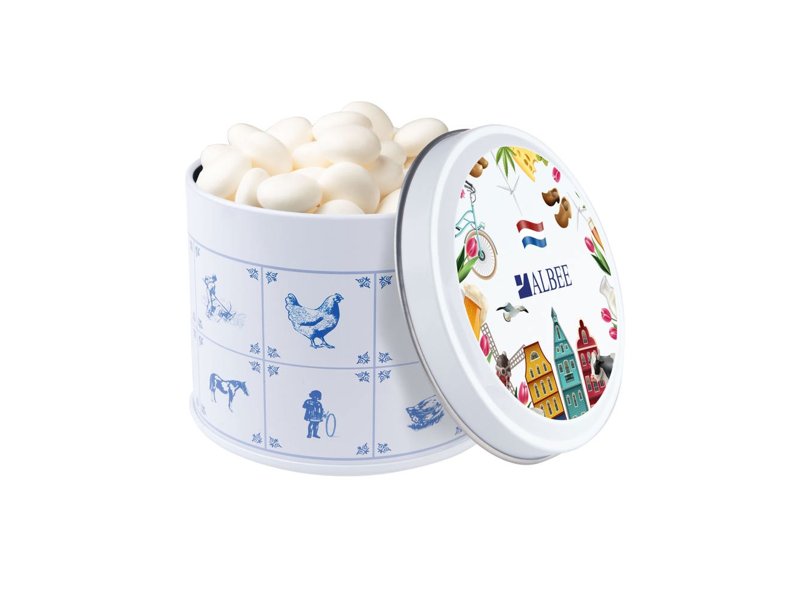 Delftsblauw blik snoep