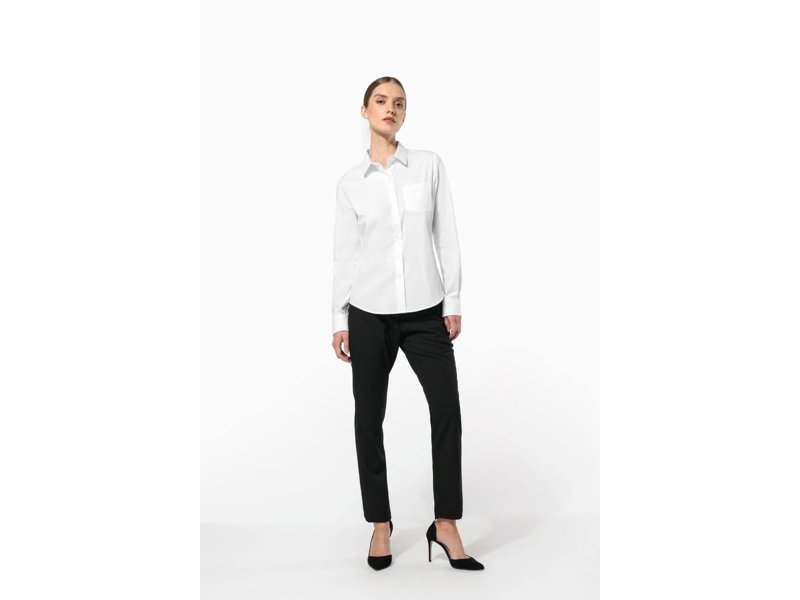 Kariban Dames poplin blouse lange mouwen
