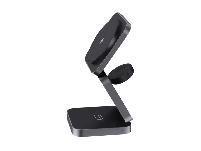 Terra RCS gerecycled aluminium opvouwbare 3 in 1 15W oplader Terra RCS gerecycled aluminium opvouwbare 3 in 1 15W oplader