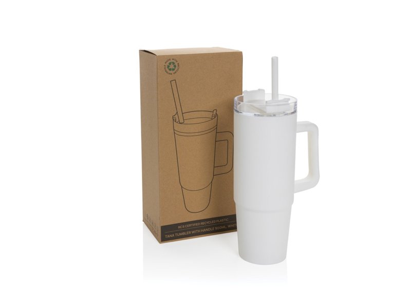 Tana Gerecyclede Plastic Tumbler met Handvat 900 ml - Duurzame Drinkfles | Totziens Promotions Tana Gerecyclede Plastic Tumbler met Handvat 900 ml - Duurzame Drinkfles | Totziens Promotions