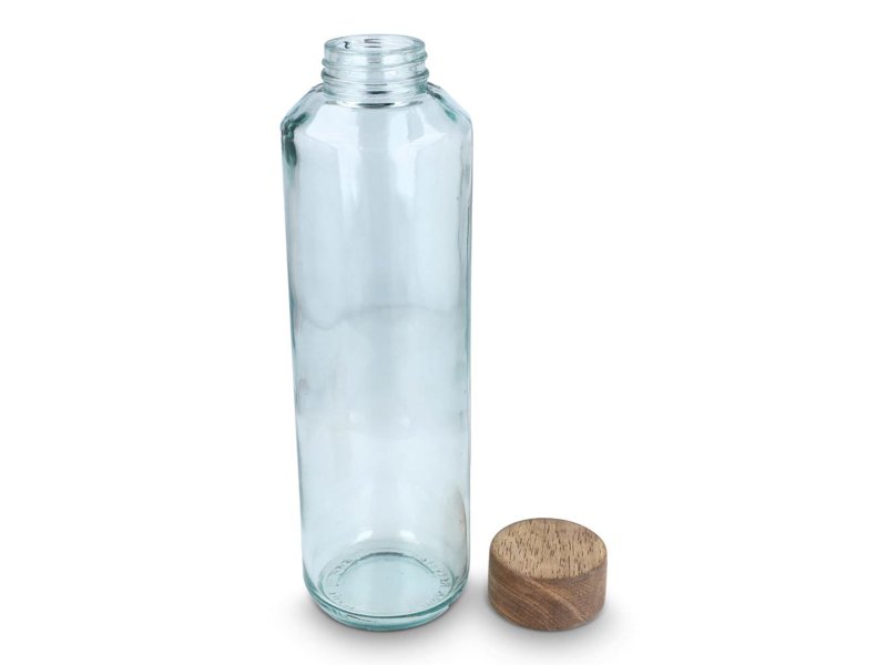 InSideOut Gerecyclede glazen Waterfles ReuuZ met houten dop 650 ml InSideOut Gerecyclede glazen Waterfles ReuuZ met houten dop 650 ml