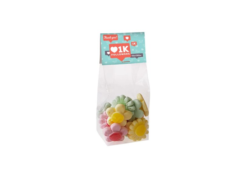 Blokzakje kopkaartje 100 gram snoep