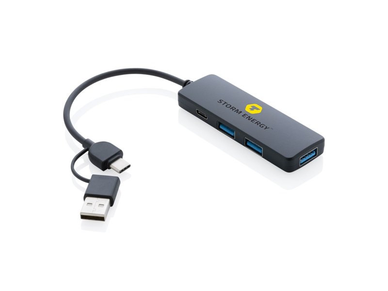 RCS gerecyclede plastic USB-hub met dual input RCS gerecyclede plastic USB-hub met dual input