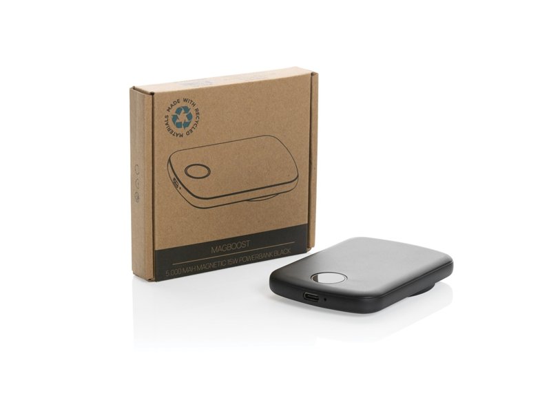MagBoost gerecycled plastic 5000 mah magnetische powerbank