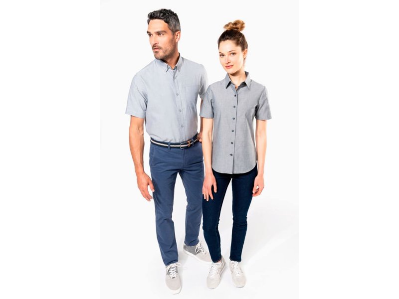 Kariban Dames oxford blouse korte mouwen Kariban Dames oxford blouse korte mouwen