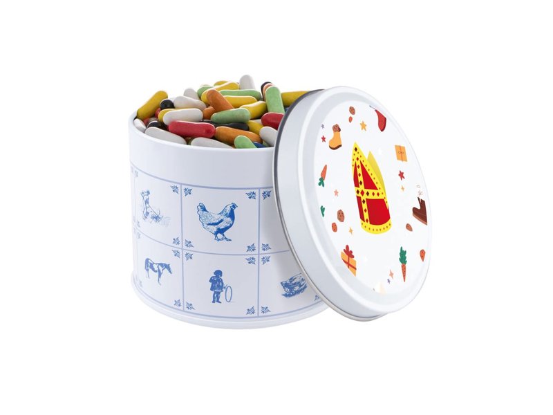 Delftsblauw blik snoep