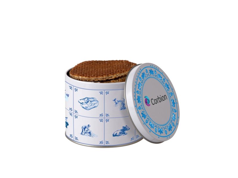 Delftsblauw blik stroopwafels