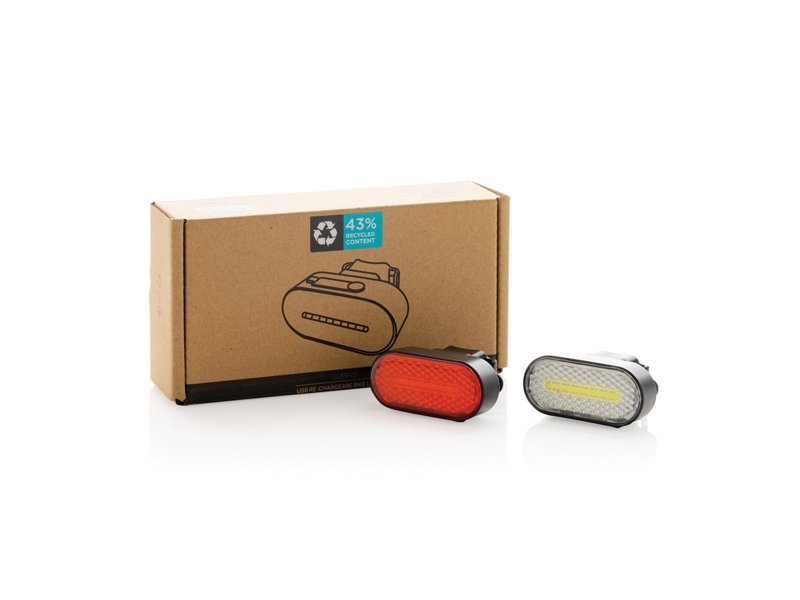 Lumino RCS rplastic USB-oplaadbare fietslamp set