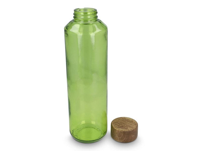 InSideOut Gerecyclede glazen Waterfles ReuuZ met houten dop 650 ml InSideOut Gerecyclede glazen Waterfles ReuuZ met houten dop 650 ml