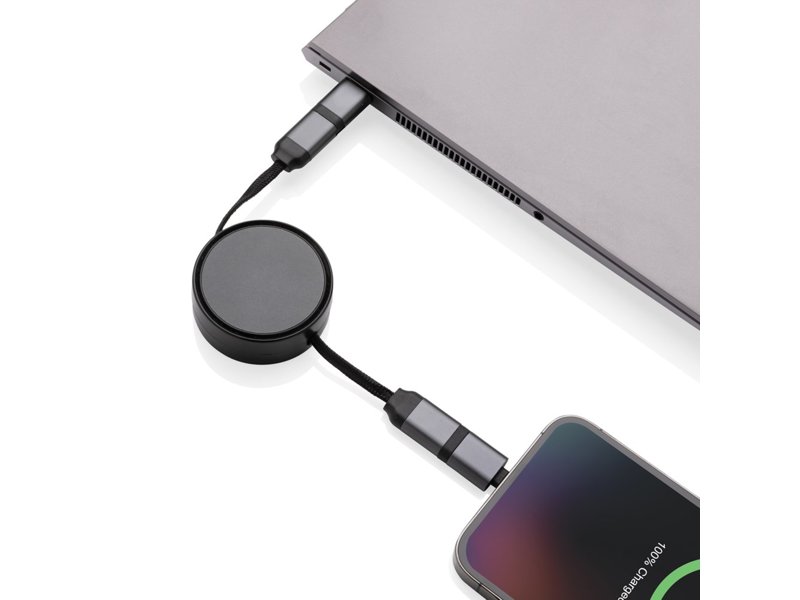 Terra RCS gerecycled aluminium uittrekbare 6-in-1-kabel