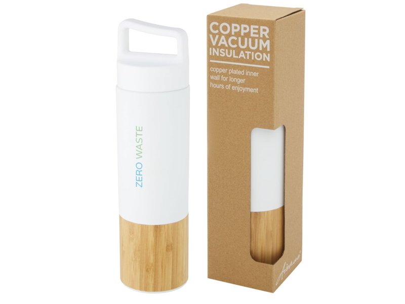 Torne koperen vacuüm geïsoleerde roestvrijstalen fles van 540 ml met bamboe buitenwand Torne koperen vacuüm geïsoleerde roestvrijstalen fles van 540 ml met bamboe buitenwand