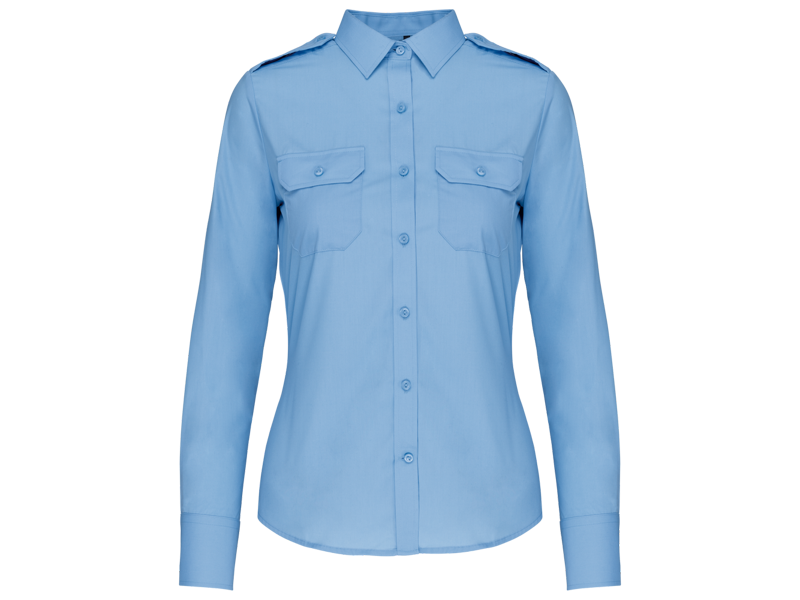 Kariban Damespilootoverhemd lange mouwen