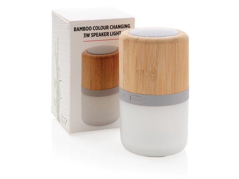 Draadloze bamboe 3W speaker met sfeerlicht Draadloze bamboe 3W speaker met sfeerlicht