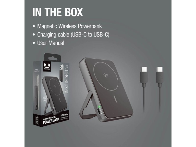 Fresh 'n Rebel Draadloze Powerbank 10000mAh Geschikt voor MagSafe