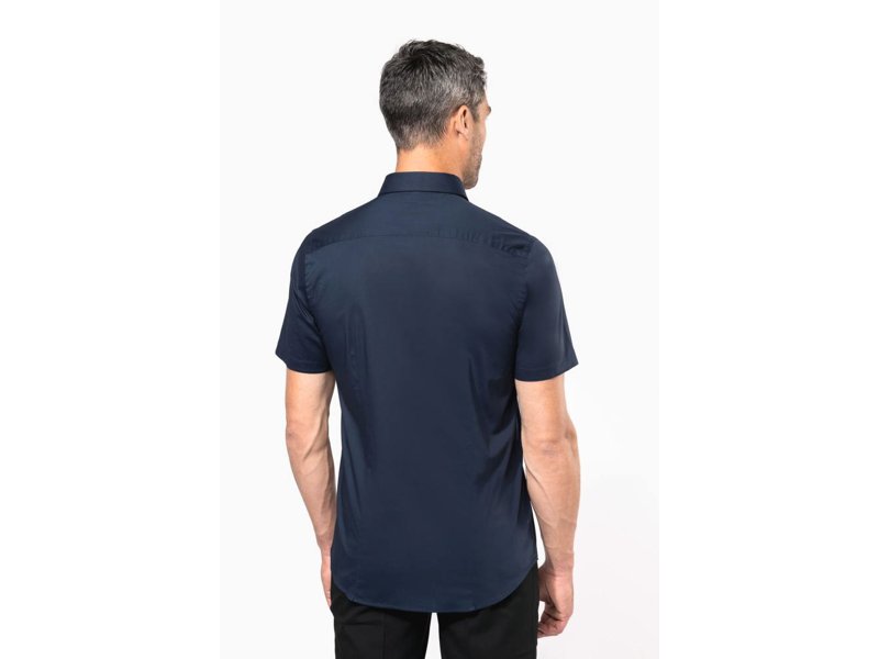 Kariban Heren stretch overhemd korte mouwen