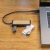 Link RCS gerecycled plastic en bamboe dubbeleUSB-hub
