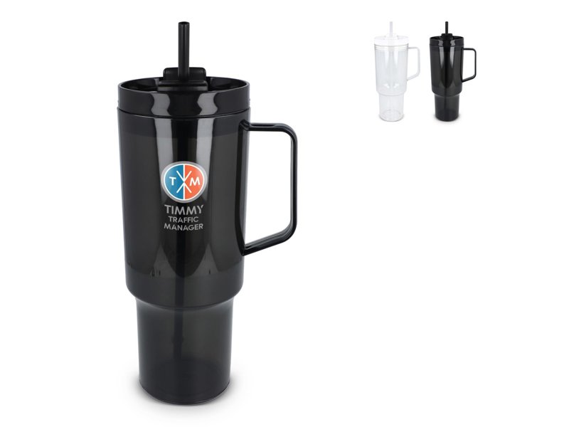 Miami beker met handvat transparant 1.2 L R-PET