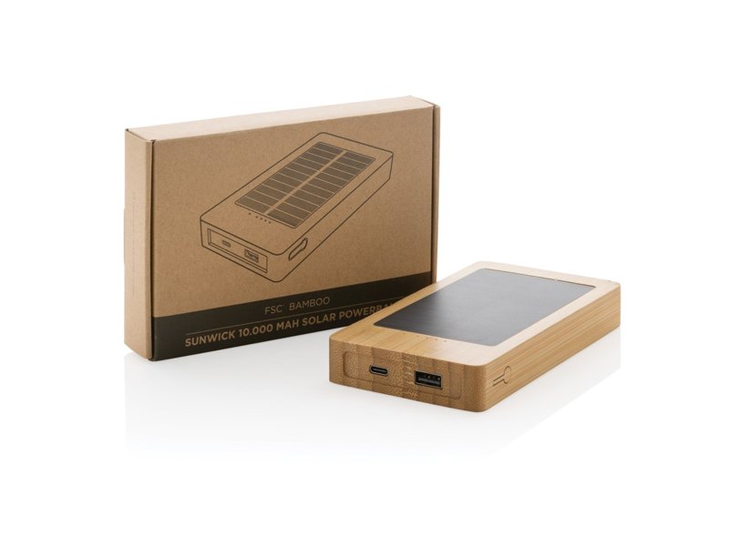 Sunwick 10.000 mAh bamboe solar powerbank