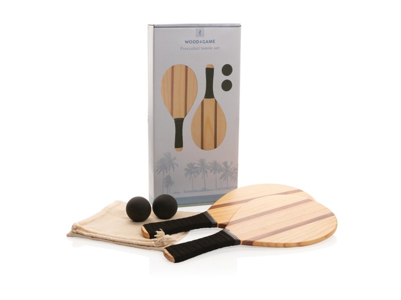 Houten frescobol tennis set