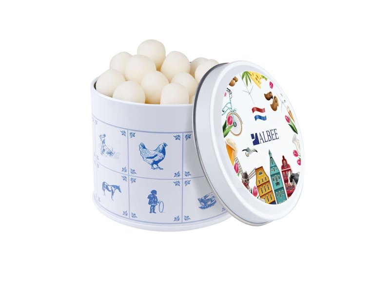 Delftsblauw blik snoep