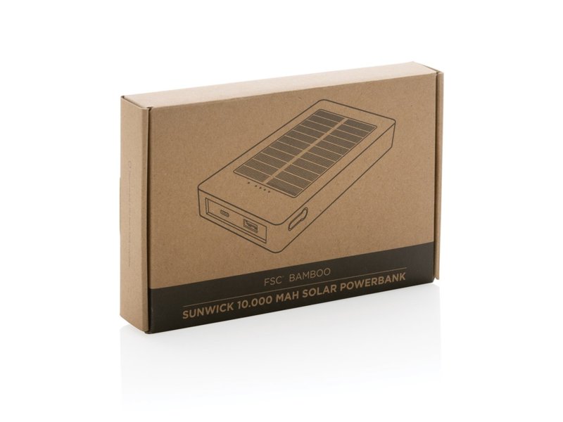 Sunwick 10.000 mAh bamboe solar powerbank