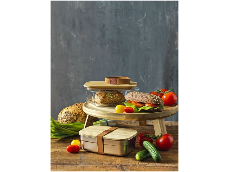 Roby glazen lunchtrommel met bamboe deksel Roby glazen lunchtrommel met bamboe deksel