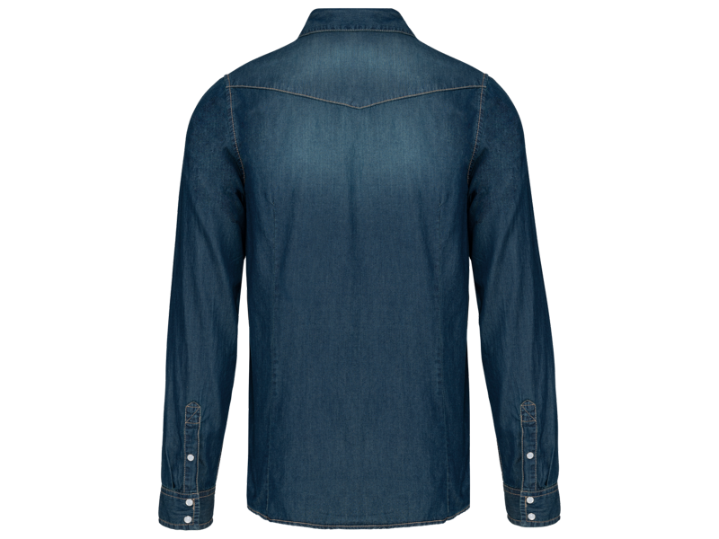 Kariban Heren denim overhemd lange mouwen