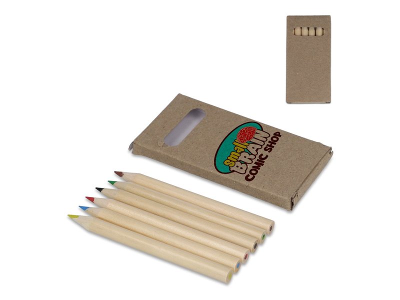 6 kleurpotloden in kraft doosje 6 kleurpotloden in kraft doosje