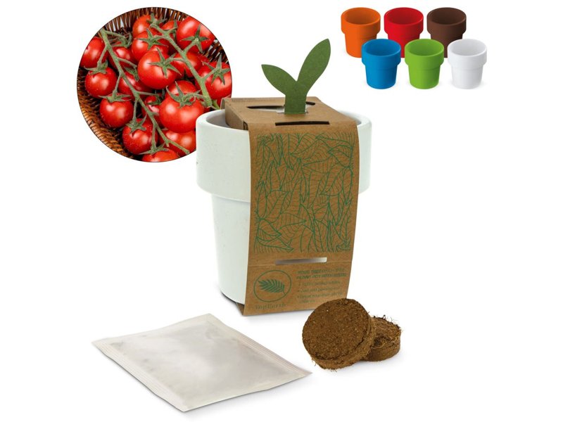 Hot-but-cool beker met kerstomaten zaadjes Hot-but-cool beker met kerstomaten zaadjes