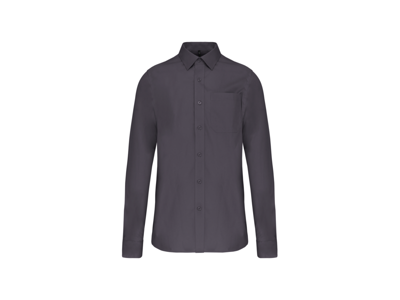 Kariban Heren poplin overhemd lange mouwen
