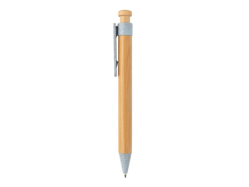 Bamboe pen met tarwestro clip Bamboe pen met tarwestro clip