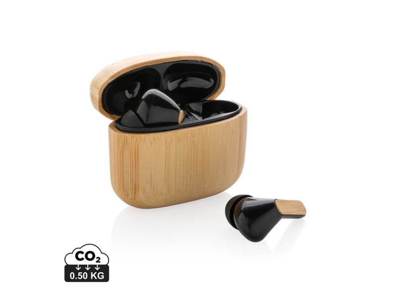 Gerecycled plastic & bamboe TWS-oordoppen Gerecycled plastic & bamboe TWS-oordoppen