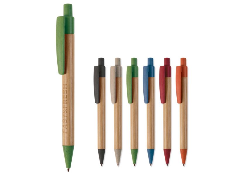 Ball pen bamboe met tarwestro