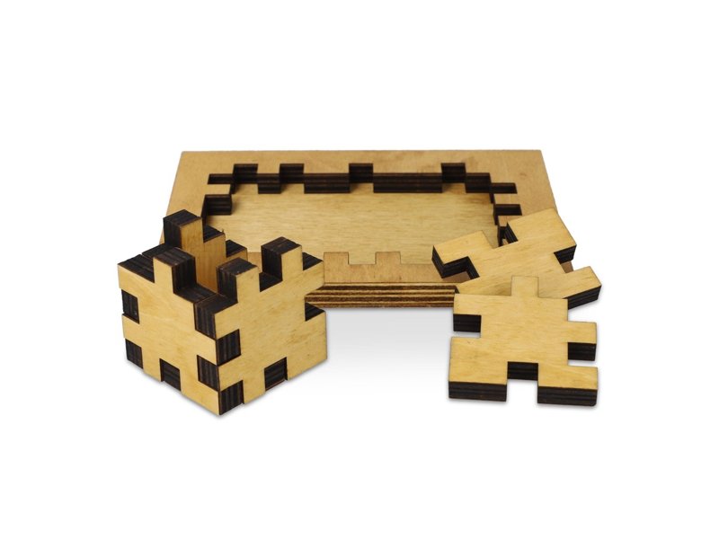 Houten kubus puzzel Houten kubus puzzel