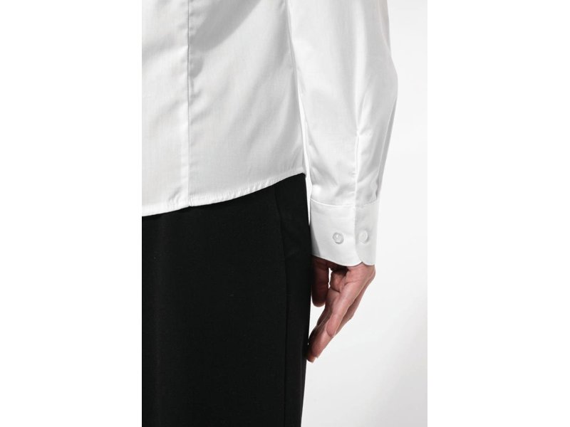 Kariban Damesblouse in popeline met lange mouwen
