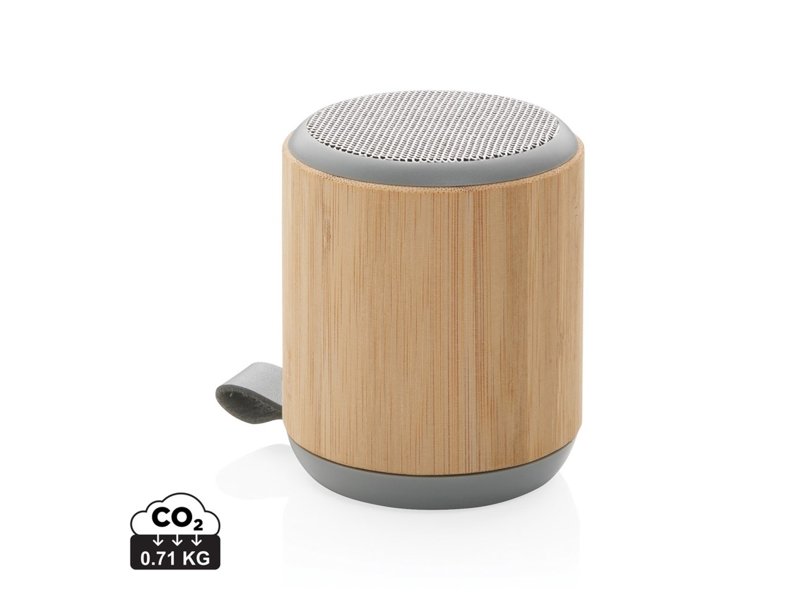 Bamboe en fabric 3W draadloze speaker Bamboe en fabric 3W draadloze speaker