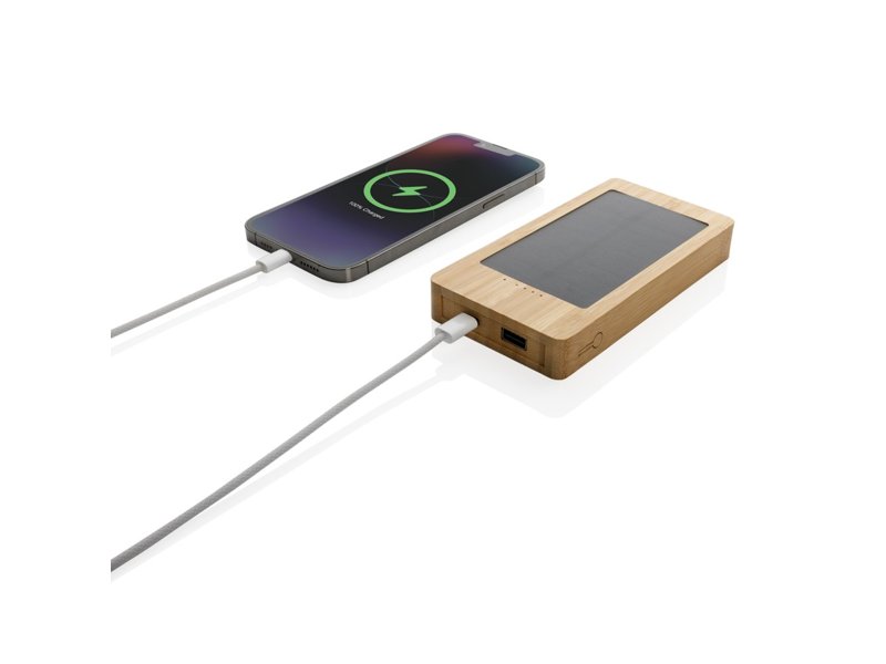 Sunwick 10.000 mAh bamboe solar powerbank