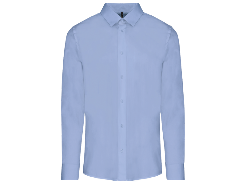 Kariban Herenoverhemd in popeline met lange mouwen