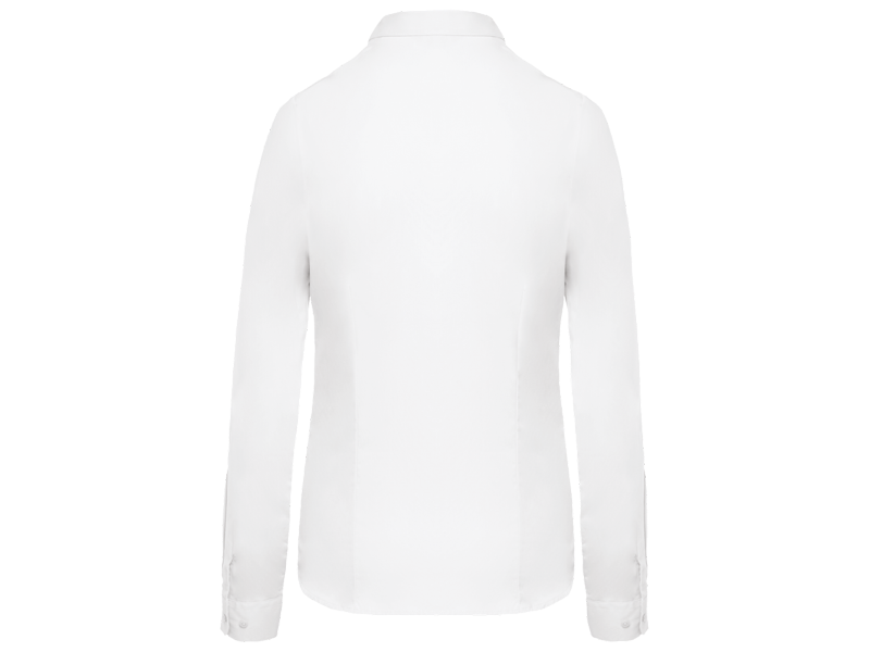 Kariban Damesblouse in popeline met lange mouwen