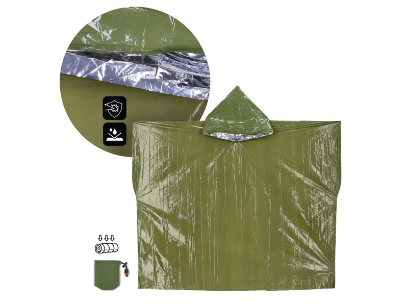 Outdoor Survival 2-in-1 thermische poncho Outdoor Survival 2-in-1 thermische poncho