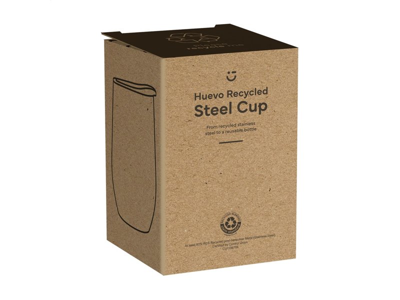 Huevo RCS Recycled Steel Cup 350 ml thermobeker Huevo RCS Recycled Steel Cup 350 ml thermobeker