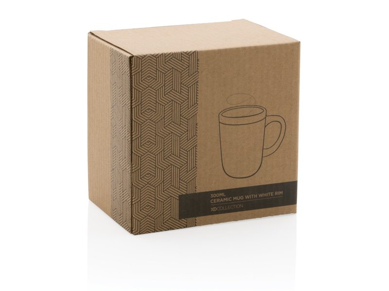 Keramische mok met witte rand