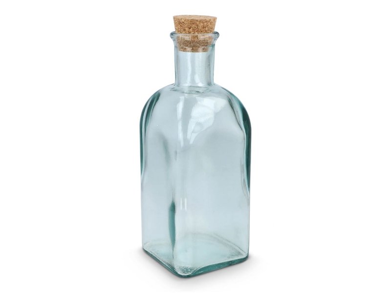 InSideOut Vierkante Gerecycled glas Waterfles ReuuZ met kurkstop 500ml InSideOut Vierkante Gerecycled glas Waterfles ReuuZ met kurkstop 500ml