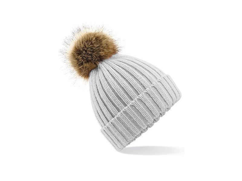 Beechfield - Faux Fur Pop Pom Chunky Beanie Beechfield - Faux Fur Pop Pom Chunky Beanie