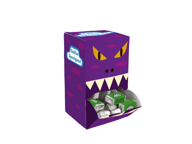 Display box met blokjes pepermunt